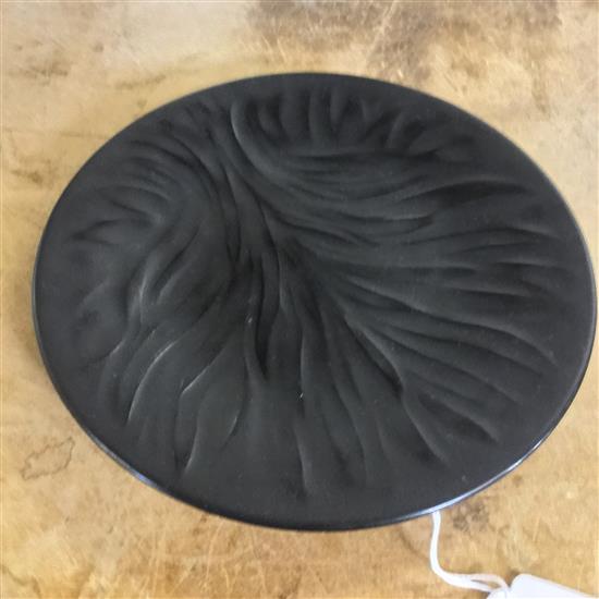 Lalique black gloss leaf dish